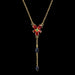 The Noble Collection Harry Potter Hermione Red Crystal Necklace - 18in (46cm) Gold Plated Sterling Silver Chain with Freshwater Pearls - Officially Licensed Harry Potter Film Set Jewellery Gifts