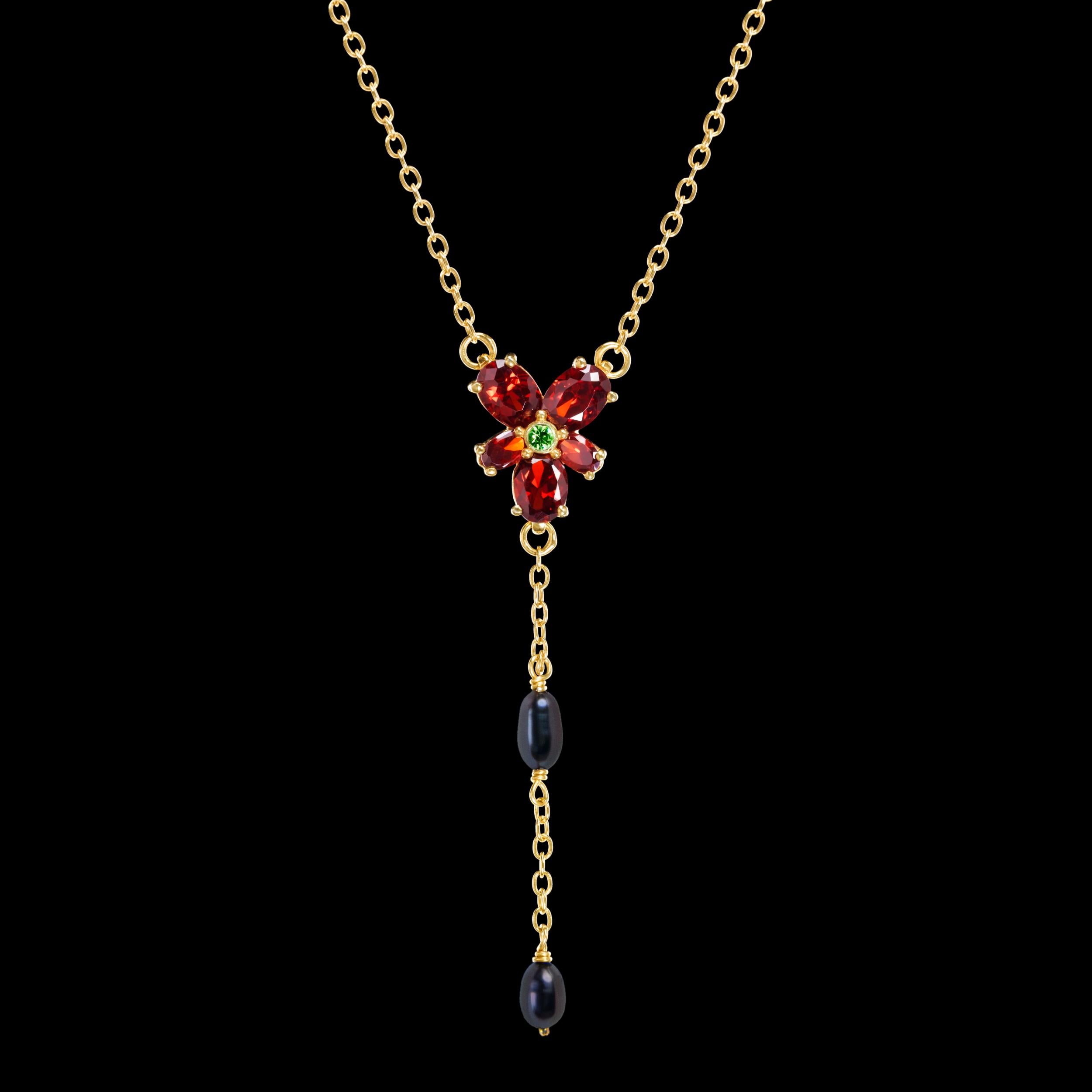 The Noble Collection Harry Potter Hermione Red Crystal Necklace - 18in (46cm) Gold Plated Sterling Silver Chain with Freshwater Pearls - Officially Licensed Harry Potter Film Set Jewellery Gifts