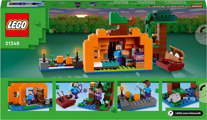 LEGO Minecraft The Pumpkin Farm Set, Buildable House Toy with a Frog, Boat, Treasure Chest plus Steve and Witch Figures, Swamp Biome Action Toys, Gift for Kids, Boys, Girls 21248
