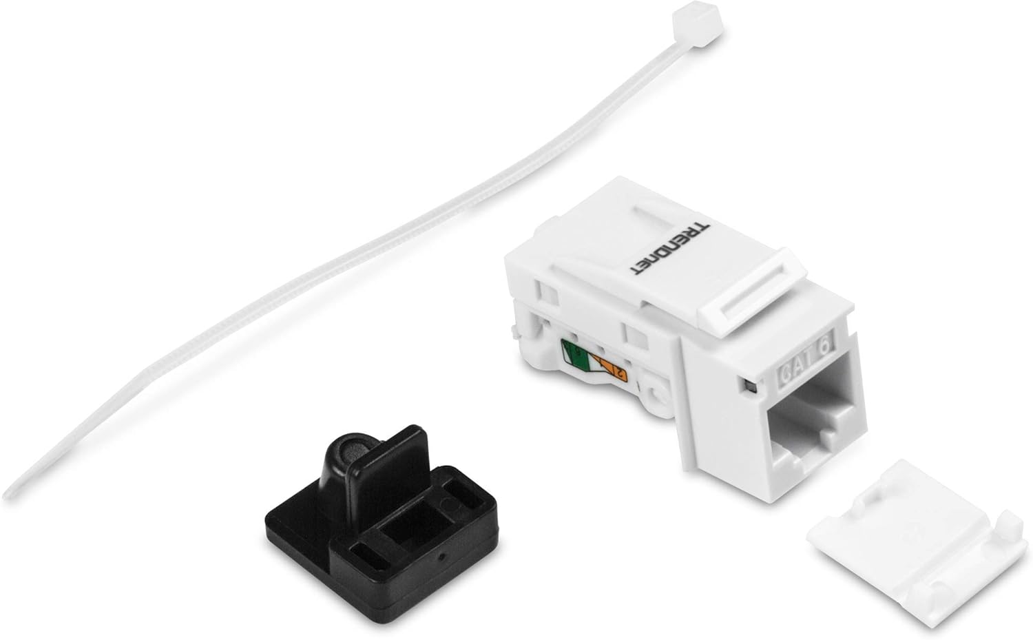 TRENDnet Cat6 Keystone Jack – 25-Pack, 90° Angle Termination, Colour-Coded Labelling for T568B Wiring, TC-K25C6, White 25-PACK Keystone Jack-25 Pack