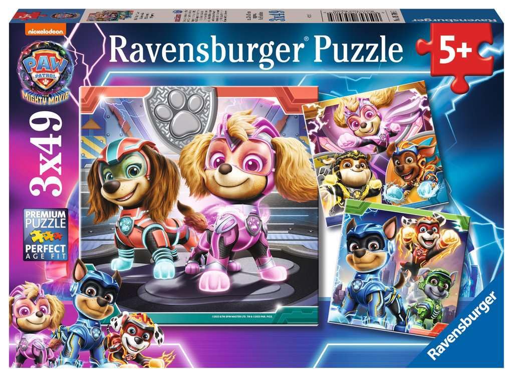 Ravensburger Paw Patrol Mighty Movie 3x 49 Piece Jigsaw Puzzles for Kids Age 5 Years Up