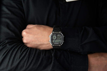Casio Men's Digital Quartz Watch with Plastic Strap AE-1200WH-1CVEF
