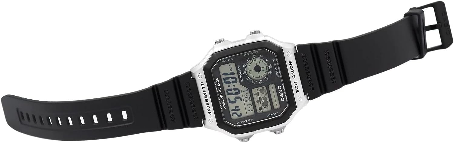 Casio Men's Digital Quartz Watch with Plastic Strap AE-1200WH-1CVEF
