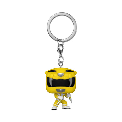 Funko POP! Keychain: Mighty Morphin Power Yellow Rangers 30th - YLW Yellow Ranger - Power Rangers TV - Collectable Vinyl Mini Figure Novelty Keyring - Stocking Filler - Gift Idea - TV Fans