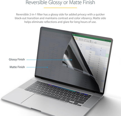 StarTech.com 16-inch MacBook Pro 21/23 Laptop Privacy Screen, Anti-Glare Privacy Filter w/51% Blue Light Reduction, Monitor Screen Protector with +/- 30 deg. Viewing Angle (16M21-PRIVACY-SCREEN