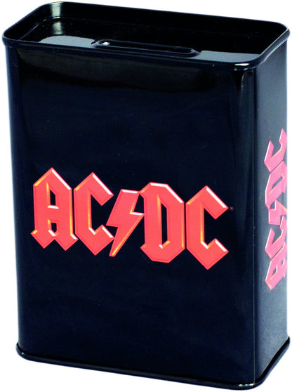 Sound and Dress Box with ACDC Motif, Metal, Black, 9 x 4.5 x 11.5 cm