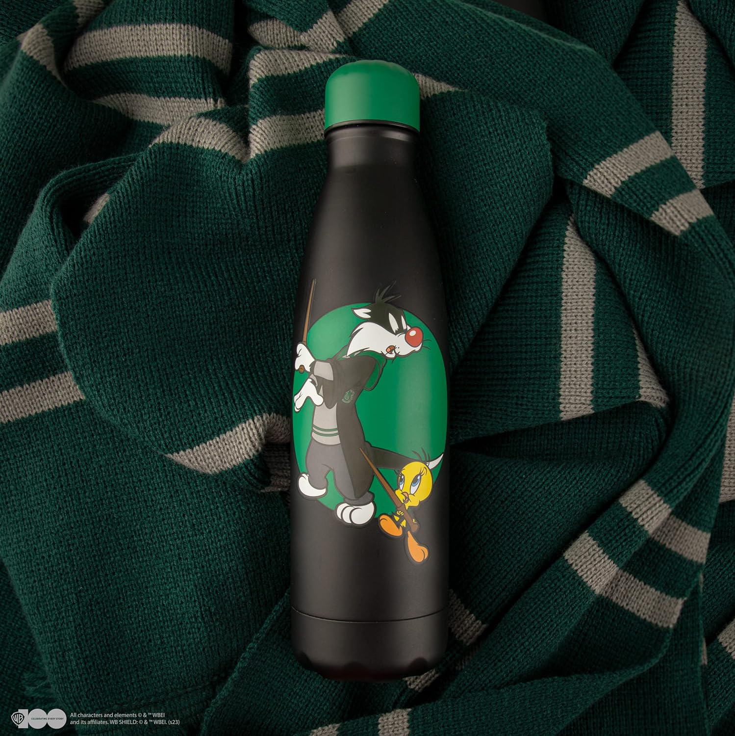 Cinereplicas - Slytherin Looney Tunes Isolierte 500ml Wasserflasche aus Edelstahl - Offizielle Lizenz