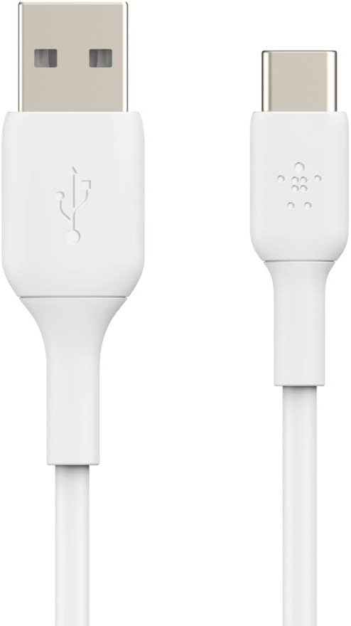 Belkin BoostCharge USB C charger cable, USB-C to USB-A cable, USB type C charging cable for iPhone 15, Samsung Galaxy S23, S23+, S23 Ultra, Pixel, iPad Pro, Nintendo Switch and more - 1m
