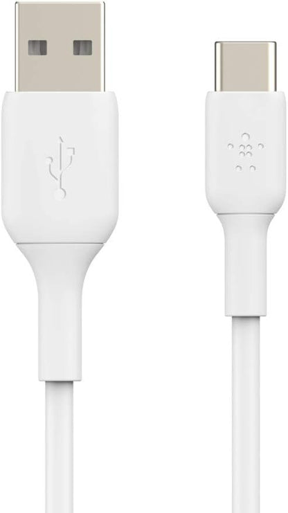 Belkin BoostCharge USB C charger cable, USB-C to USB-A cable, USB type C charging cable for iPhone 15, Samsung Galaxy S23, S23+, S23 Ultra, Pixel, iPad Pro, Nintendo Switch and more - 1m