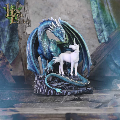 Nemesis Now Protector of Magick 17cm, Resin, Lisa Parker Protector of Magick Figurine, Unicorn and Dragon Ornament, Exclusive Fantasy Artwork, Cast in the Finest Resin, Hand-Painted