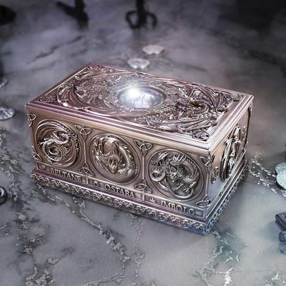 Nemesis Now Dragons of the Sabbats Tarot Box 14.5cm, Resin, Bronze, Anne Stokes Fantasy Giftware, Tarot Card Box, Finished in Bronze, Storage Box, Cast in the Finest Resin, Hand-Painted