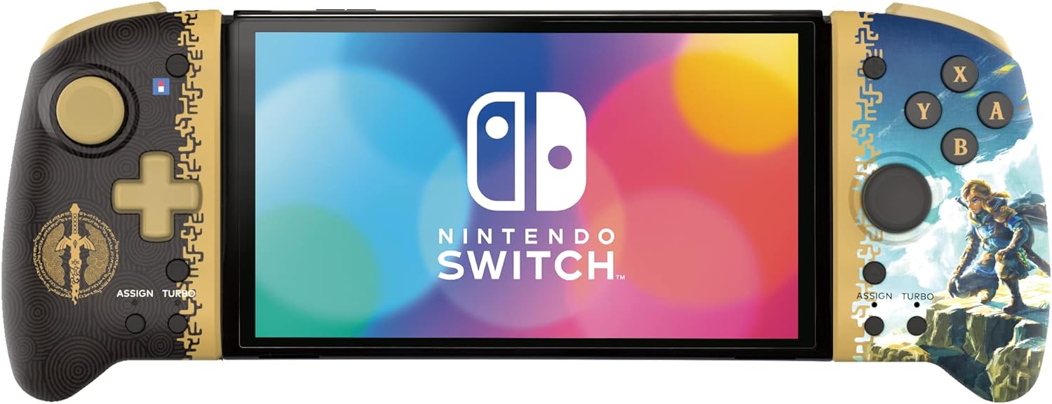 HORI - Split Pad Pro (Zelda - Nueva Edición Tears of the Kingdom) para Nintendo Switch y Modelo OLED (Licencia oficial