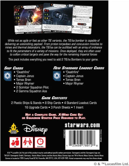 Atomic Mass Games | Star Wars X-Wing: TIE SA Bomber | Miniatures Game | Ages 14+ | 2 Players | 90 Minutes Playing Time