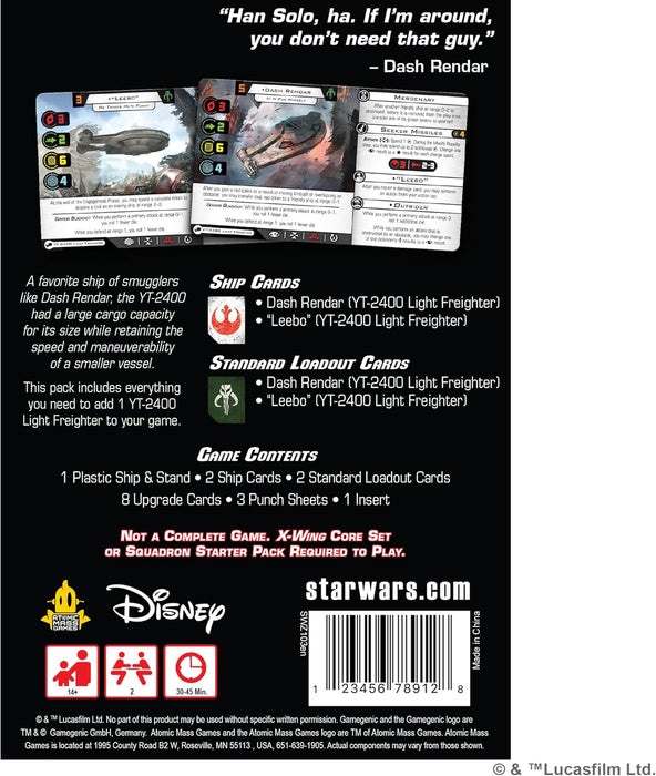 Atomic Mass Games | Star Wars X-Wing: YT-2400 Light Freighter | Miniatures Game | Ages 14+ | 2 Players | 90 Minutes Playing Time
