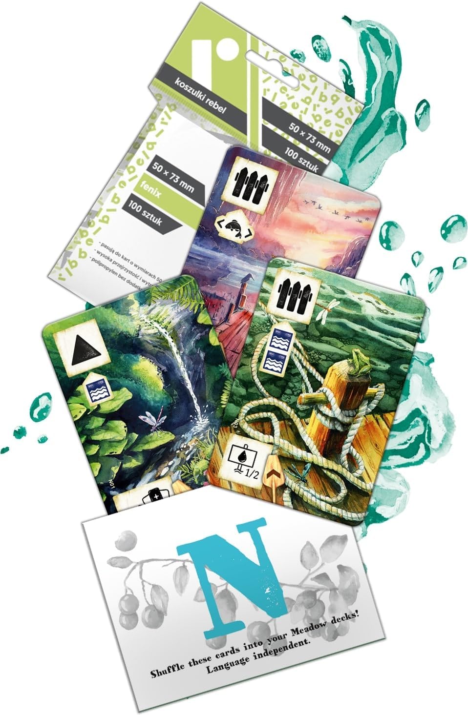 Rebel, Meadow: Over the stream - T-shirts with a set of cards