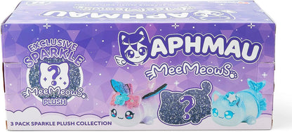 Aphmau 6” MeeMeow Plush Sparkle Collection 3-Pack, Surprise Box that includes 2 Sparkle Plush + 1 Mystery Plush, Official Merch