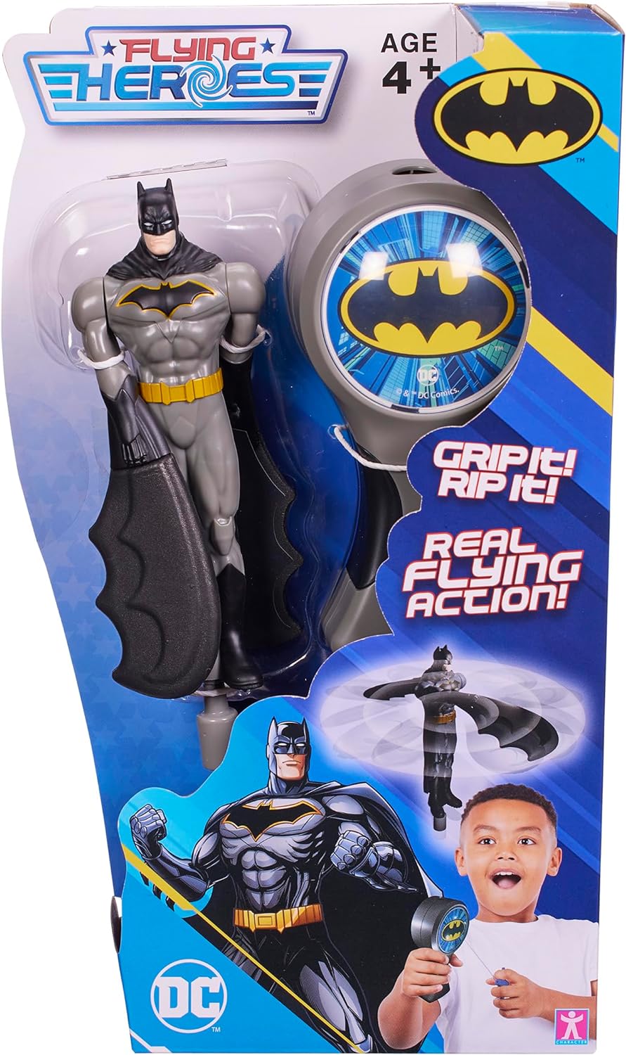 Flying Heroes 07979 DC Pull The Cord to Watch him Fly Action Hero Ideal Present for Boys Aged 4-7 Years Batman Superhero Toy