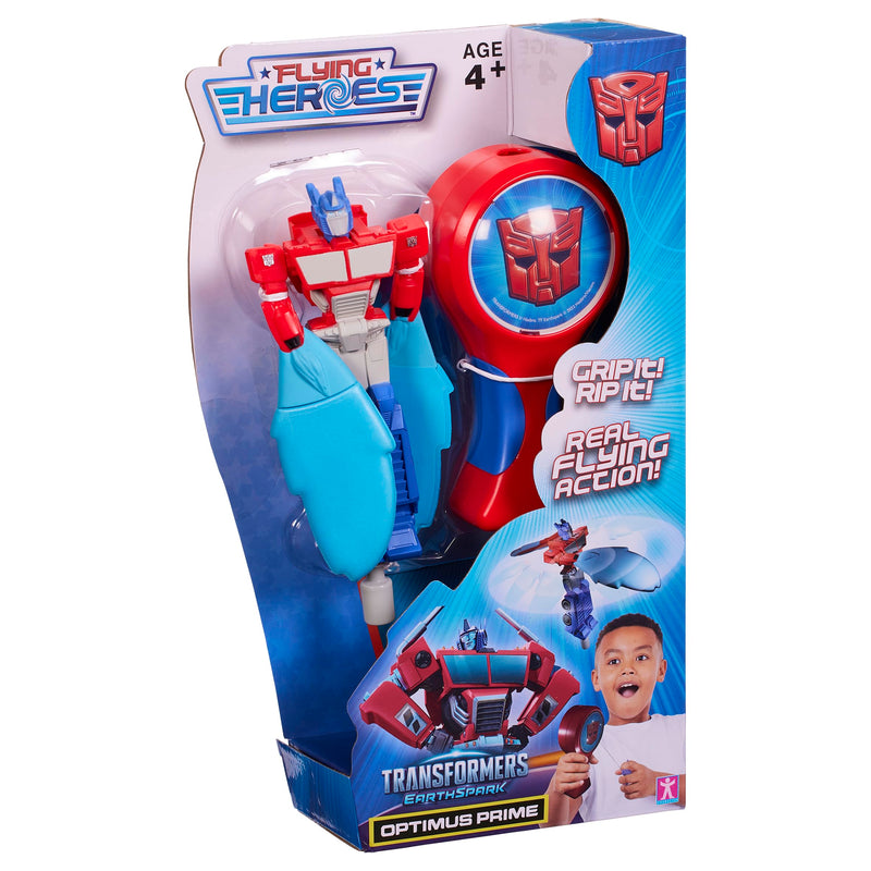 Flying Heroes 07984 Transformers Pull The Cord to Watch him Fly Optimus Prime Toy Ideal Present for Boys Aged 4-7 Years,Blue,Medium