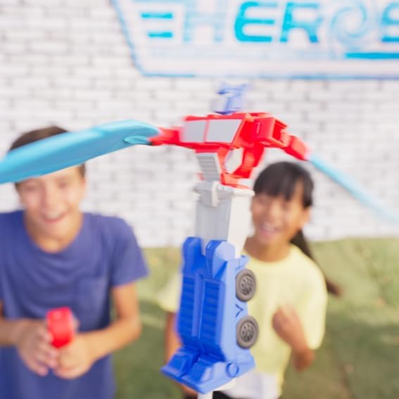 Flying Heroes 07984 Transformers Pull The Cord to Watch him Fly Optimus Prime Toy Ideal Present for Boys Aged 4-7 Years,Blue,Medium