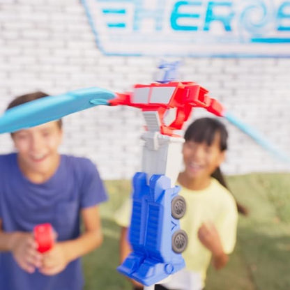 Flying Heroes 07984 Transformers Pull The Cord to Watch him Fly Optimus Prime Toy Ideal Present for Boys Aged 4-7 Years,Blue,Medium