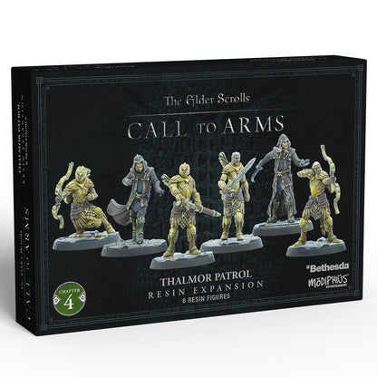 Modiphius: The Elder Scrolls: Call to Arms: Thalmor Patrol - 6 Figure Resin Expansion, Chapter 4, Unpainted, 32mm Miniatures with Scenic Bases, RPG