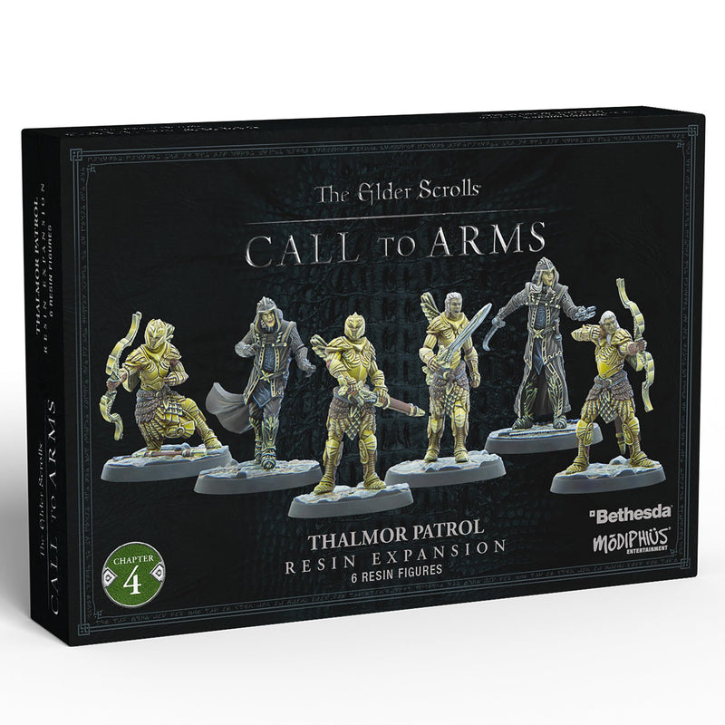 Modiphius: The Elder Scrolls: Call to Arms: Thalmor Patrol - 6 Figure Resin Expansion, Chapter 4, Unpainted, 32mm Miniatures with Scenic Bases, RPG