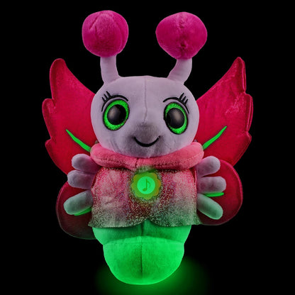 Glowies Fireflies by Eolo GW005 Glowies Firelfies Toddler Sleep Aid Gift Nightlight 3 Soothing lullabies and 2 Relaxing Sounds Auto-Off Timer,Pink,Small