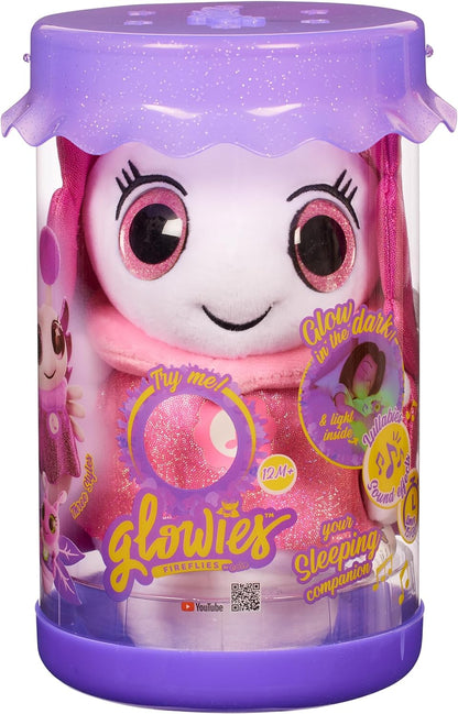 Glowies Fireflies by Eolo GW005 Glowies Firelfies Toddler Sleep Aid Gift Nightlight 3 Soothing lullabies and 2 Relaxing Sounds Auto-Off Timer,Pink,Small