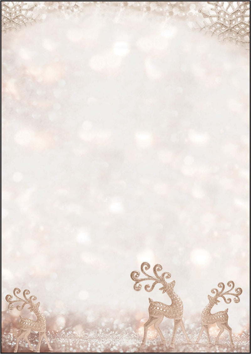 SIGEL DP228 Christmas writing paper "Brilliant Deer", A4, 90 gsm, 100 sheets Writing paper - 100 sheets Brilliant Deer - beige