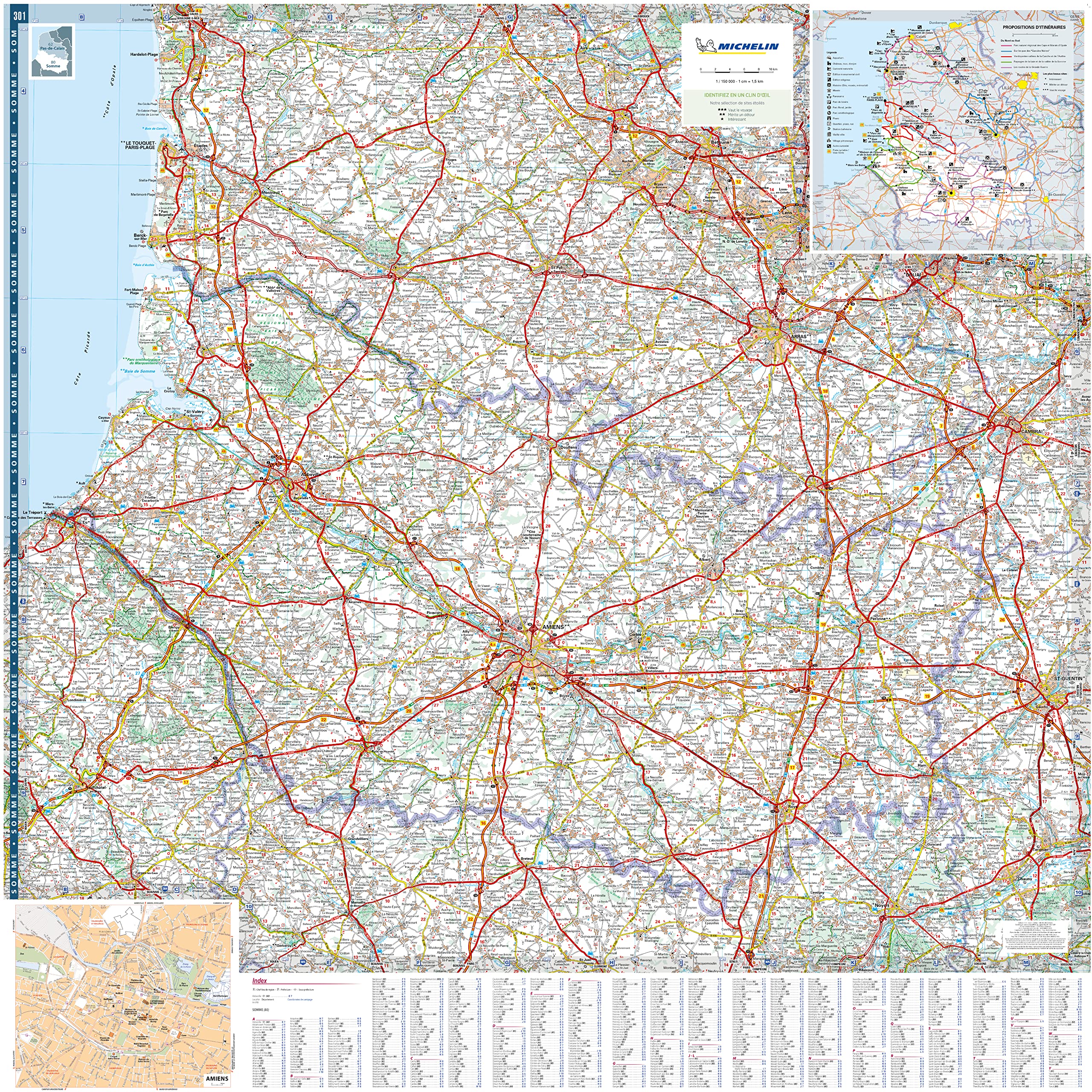 Pas-de-Calais, Somme - Michelin Local Map 301