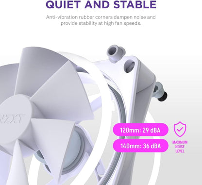NZXT F120 RGB Duo - 120mm Dual-Sided RGB Fan – 20 Individually Addressable LEDs – Balanced Airflow and Static Pressure – Fluid Dynamic Bearing – PWM Control – Anti-Vibration Rubber Corners –