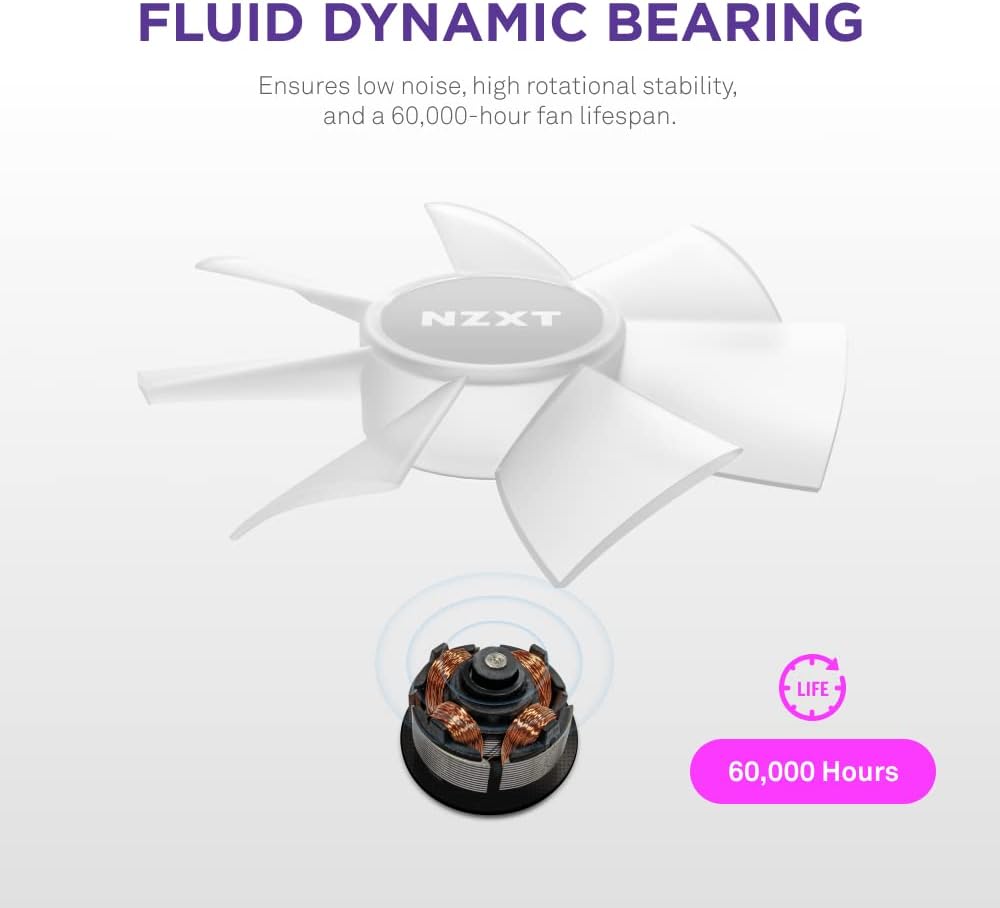 NZXT F120 RGB Core - 120mm Hub-Mounted RGB Fan - 8 Individually-Addressable LEDs - Semi-Translucent Blades - High Static Pressure & Airflow - Quiet Operation PWM Control - CAM Software - Black