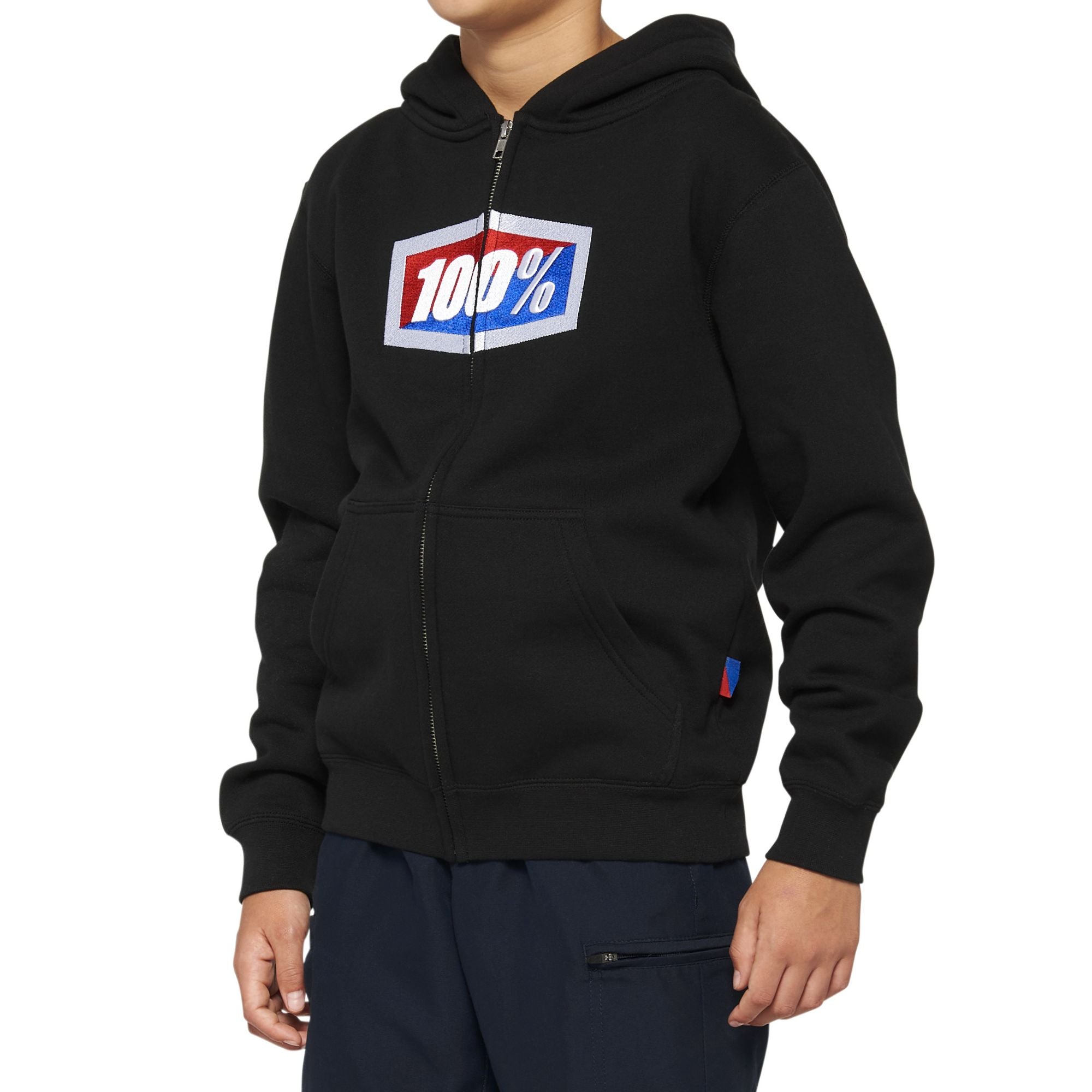 100% Youth Official Zip Black Hoodie
