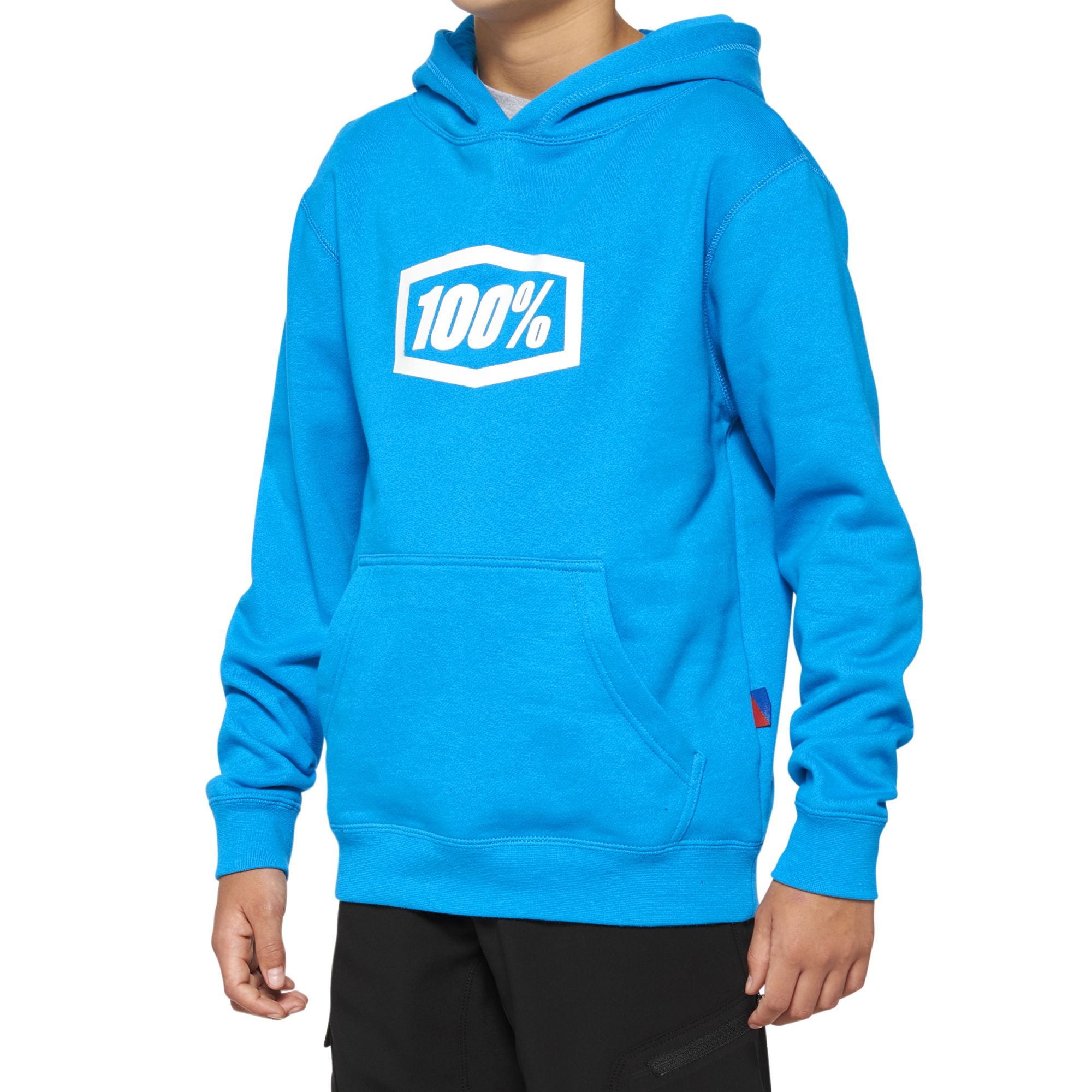 100% ICON Pullover Youth Hoodie Skyblue S