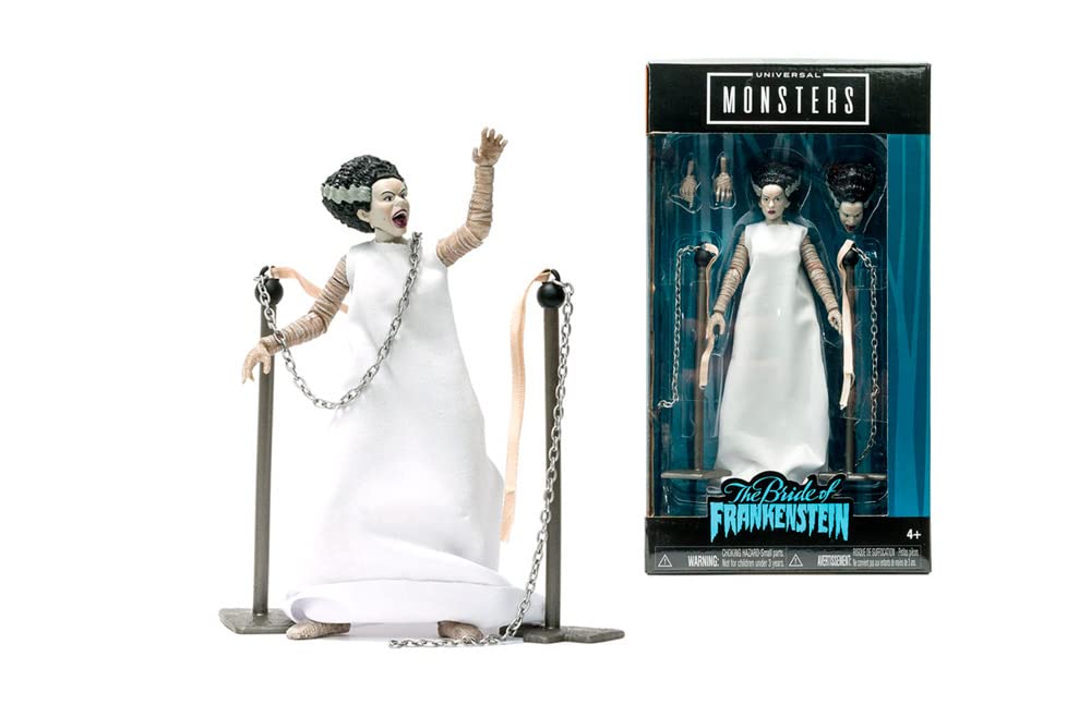 Jada 253251016 Toys Universal Monsters Bride of Frankenstein 6” Deluxe Collector Figure, White, Standard Size