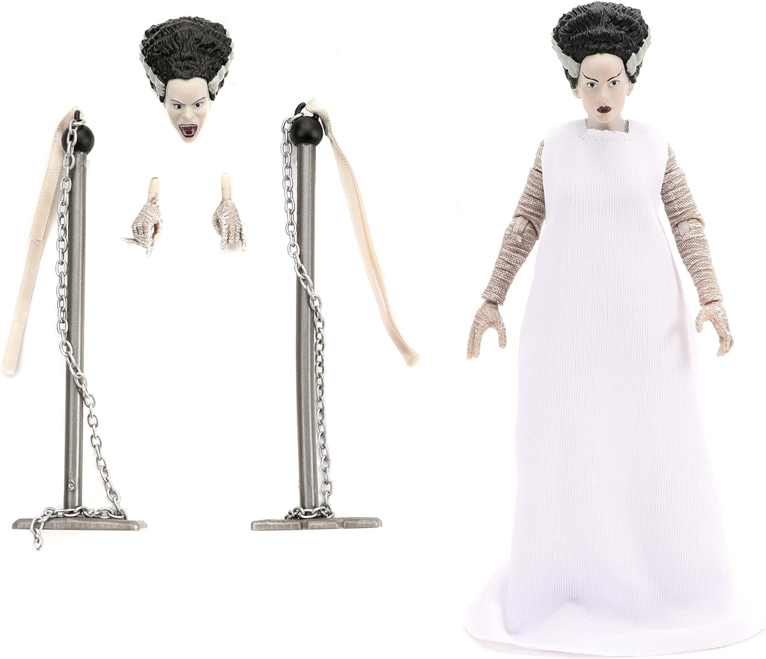 Jada 253251016 Toys Universal Monsters Bride of Frankenstein 6” Deluxe Collector Figure, White, Standard Size