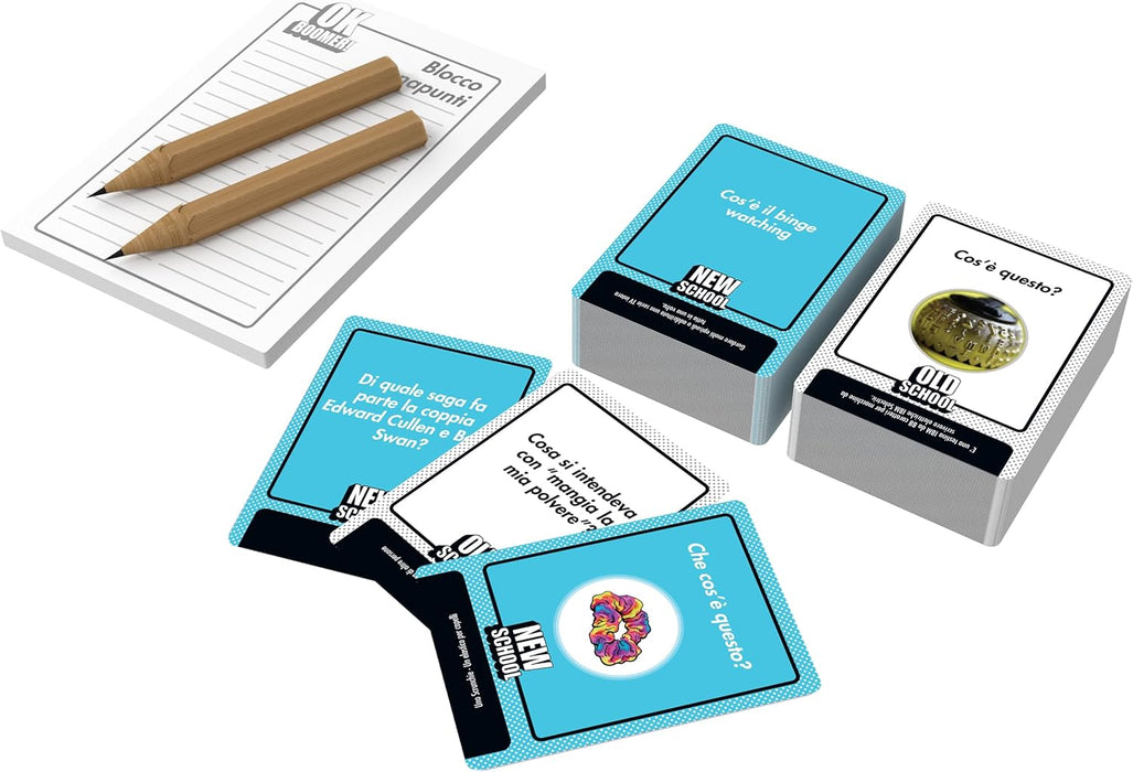 GOLIATH, OK Boomer! The iconic generational duel. Card game. Board games. Family games. Quizzes. Old School vs. New School. 14 years old, 2 to 8 players