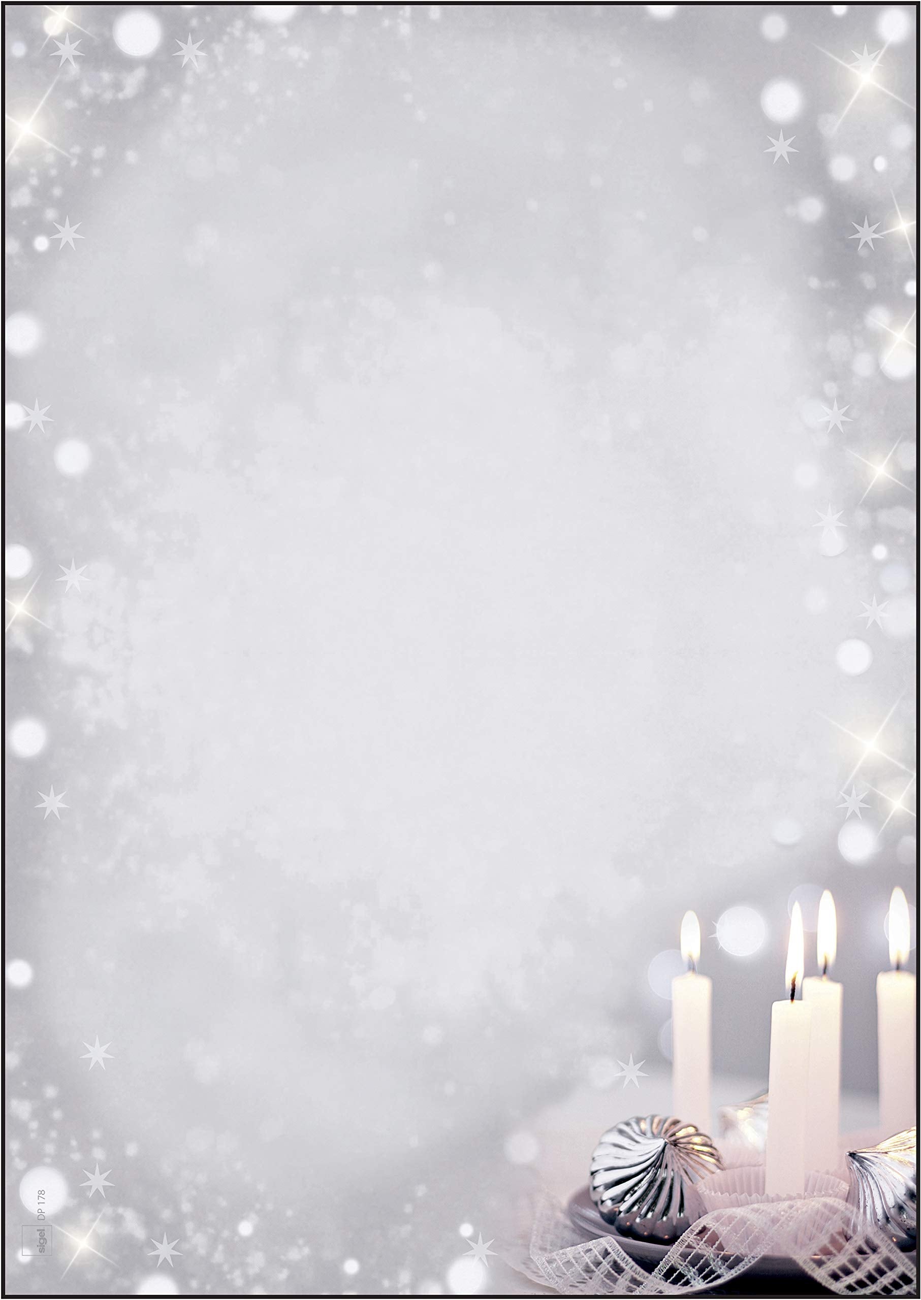 SIGEL DP178 Christmas writing paper "Christmas Silence", A4, 90 gsm, 100 sheets Writing paper - 100 sheets Christmas Silence - gray