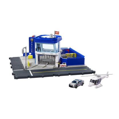 Matchbox Action Drivers Matchbox Police Station Dispatch Playset with 1 Matchbox Helicopter & 1 Matchbox Ford Police Car, With Lights & Sounds, HHW22 Single