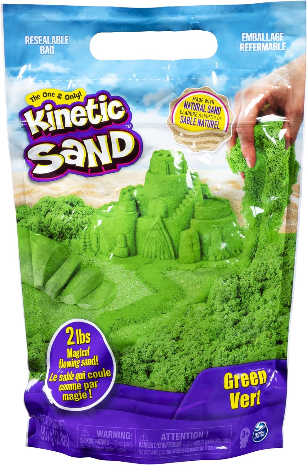 Kinetic Sand, 0.9 kg for Mixing, Moulding and Creating, for Ages 3 and Up (Colours Ship at Random) (Styles Vary