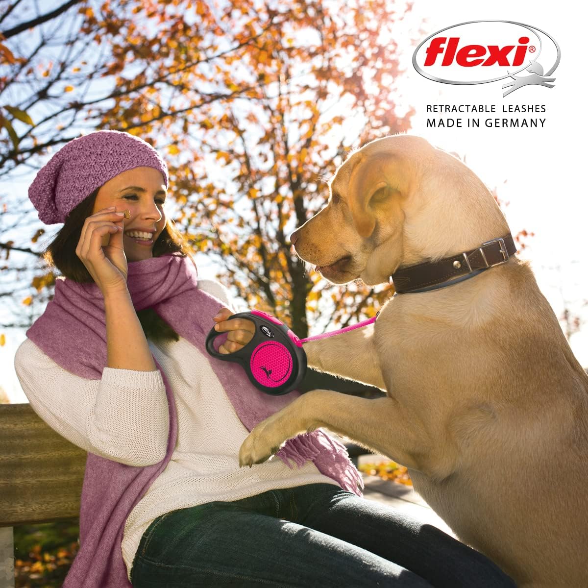 Flexi New Neon Tape Pink Small 5m Retractable Dog Leash/Lead for dogs up to 15kgs/33lbs