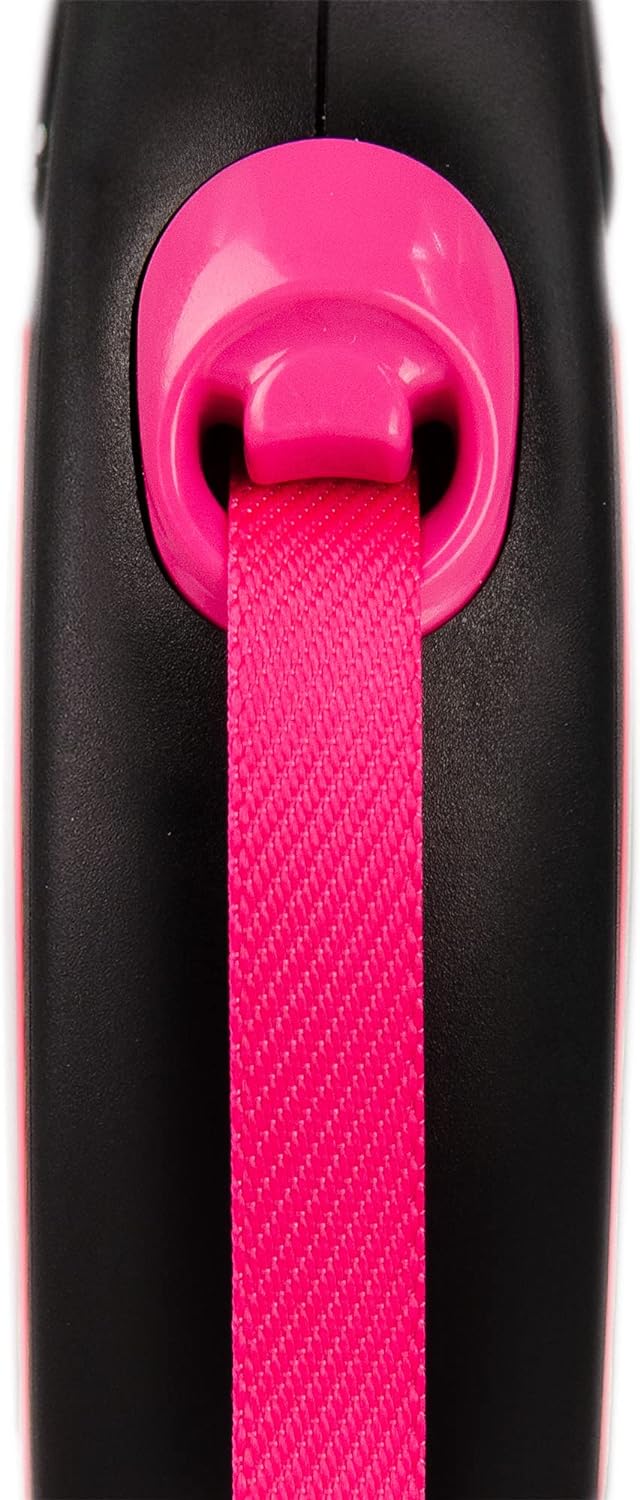 Flexi New Neon Tape Pink Small 5m Retractable Dog Leash/Lead for dogs up to 15kgs/33lbs