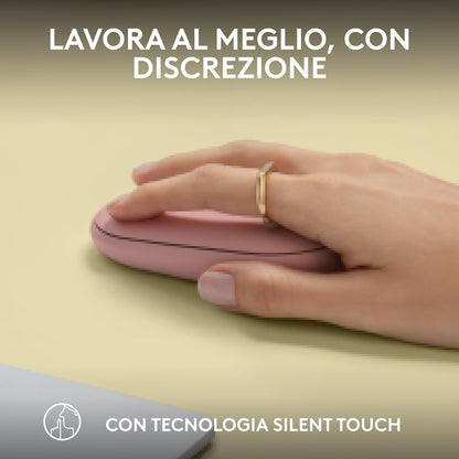 Logitech Pebble Mouse 2 M350s Slim Bluetooth Wireless Mouse, Portable, Lightweight, Customisable Button, Quiet Clicks, Easy-Switch for Windows, macOS, iPadOS, Android, Chrome OS