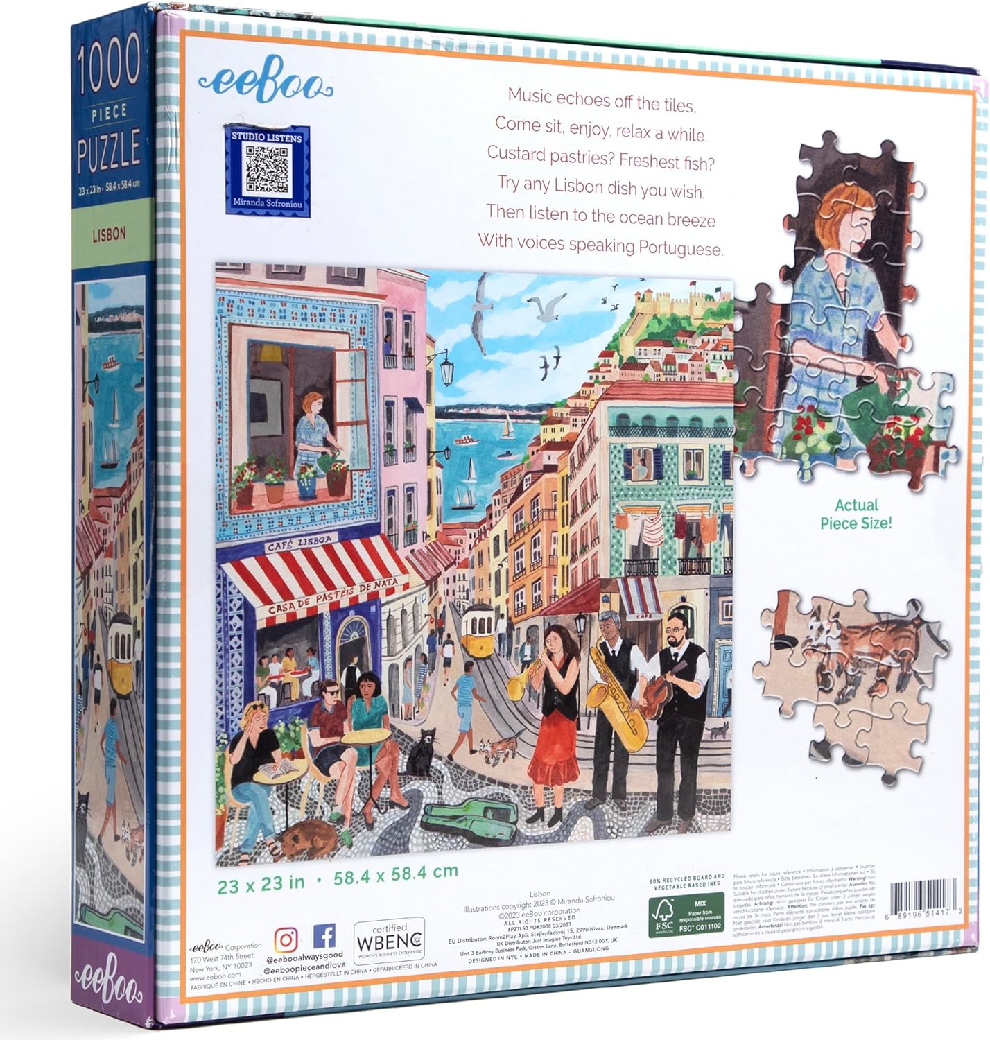 EEBOO - Puzzle 1000 pcs - Lisbon - (EPZTLSB