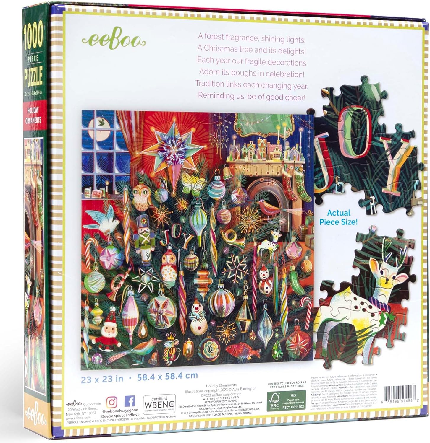 EEBOO - Puzzle 1000 pcs - Holiday Ornaments - (EPZTHYO