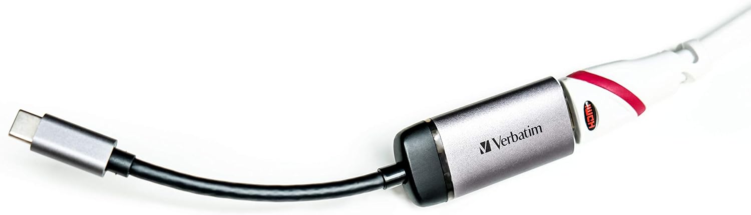 Verbatim USB-C to HDMI 4K Adapter - For Connecting Laptops, MacBooks to a Projector or Monitor, grey
