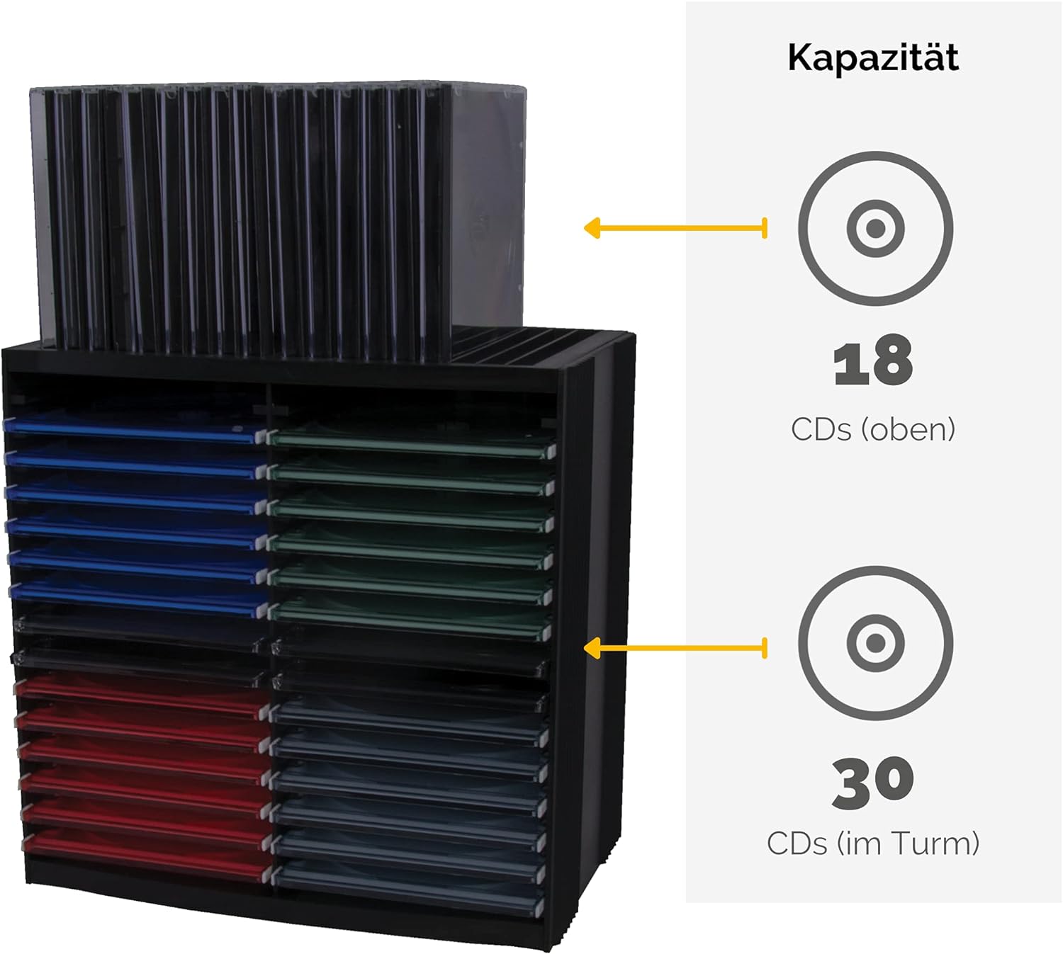 Fellowes 48er CD-/DVD-Regal CD Spring schwarz