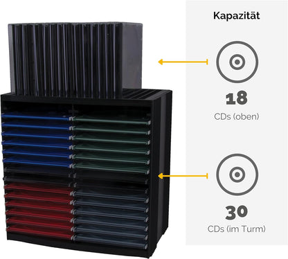 Fellowes 48er CD-/DVD-Regal CD Spring schwarz