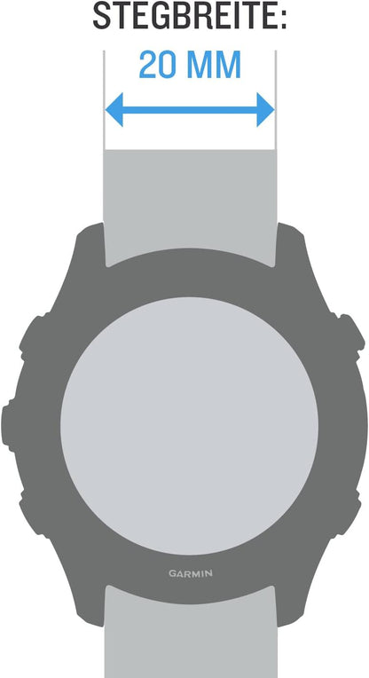 Garmin Schnellwechsel-Armband 20mm, passend für Venu, Venu 2Plus, Venu SQ/ SQ2, vivoactive 3/5, vivomove- Serie, Forerunner 55/245/ 645, Approach S40/ S42/ S12, D2 Air Silikon Schwarz