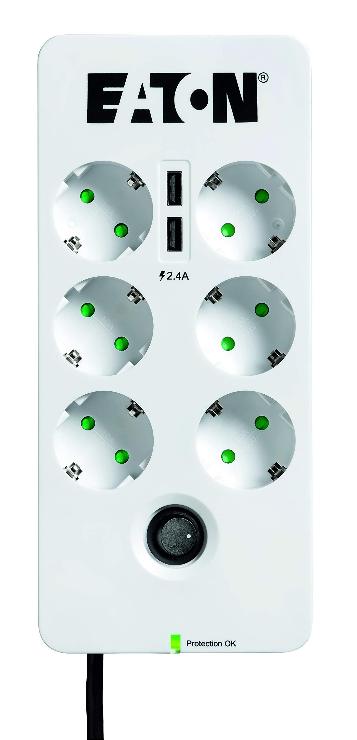 EATON Protection Box 6 USB Tel DIN 6-fach Steckdos
